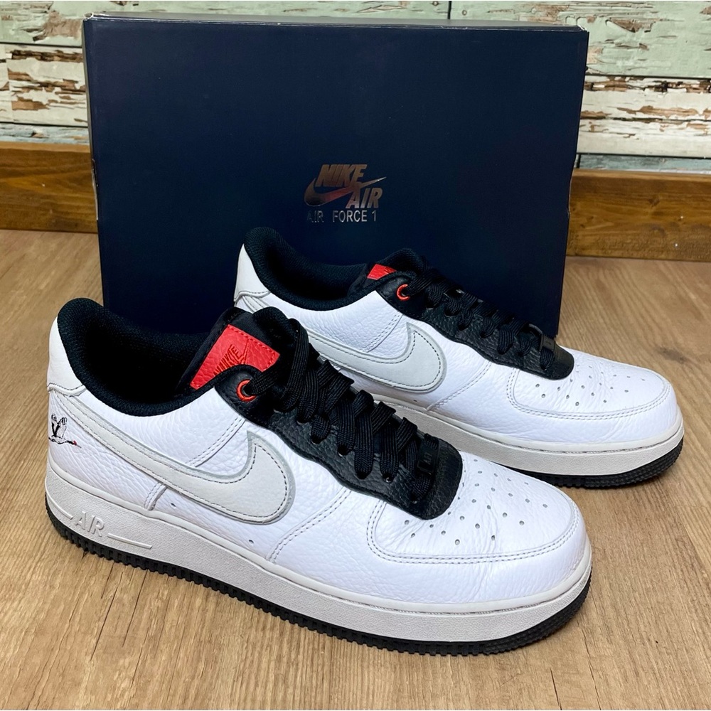 Nike Mens Air Force 1 '07 LX Milky Stork 2021 Size 9 Black & Red Trainers Shoes